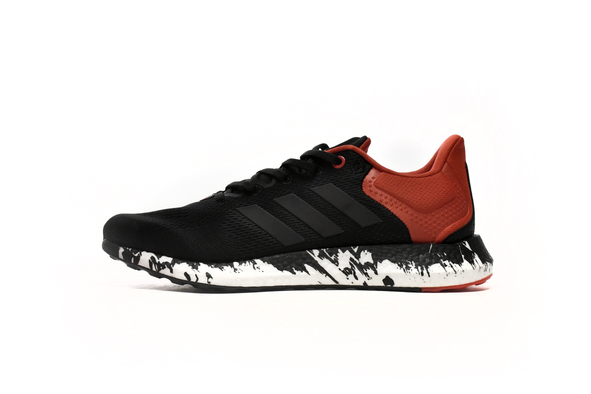 阿迪达斯PB 21真爆米花跑鞋 黑红-6 adidas Pure Boost 21 Black Vivid Red