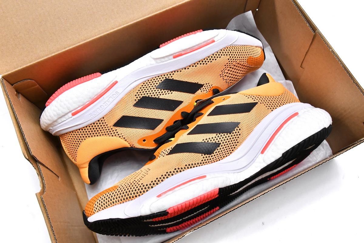 阿迪达斯Solar Glide 5真爆米花跑鞋 橙黄-5 adidas Solar Glide 5 Flash Orange Turbo