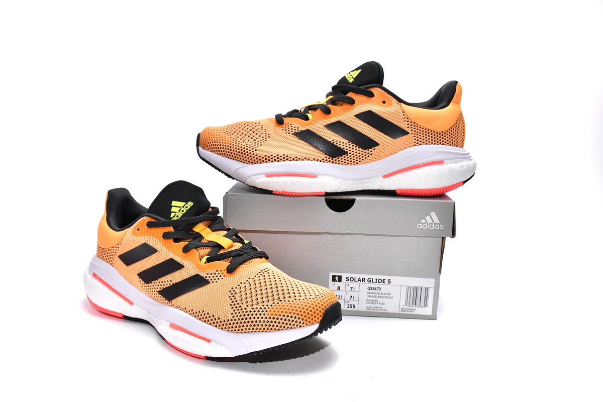 阿迪达斯Solar Glide 5真爆米花跑鞋 橙黄-5 adidas Solar Glide 5 Flash Orange Turbo