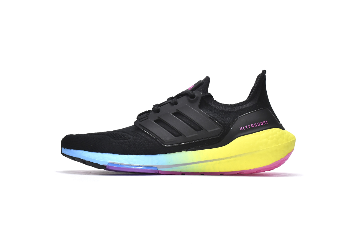 阿迪达斯UB8.0真爆米花跑鞋 黑渐变黄-23 adidas Ultra Boost 2022 Black Gradient Yellow