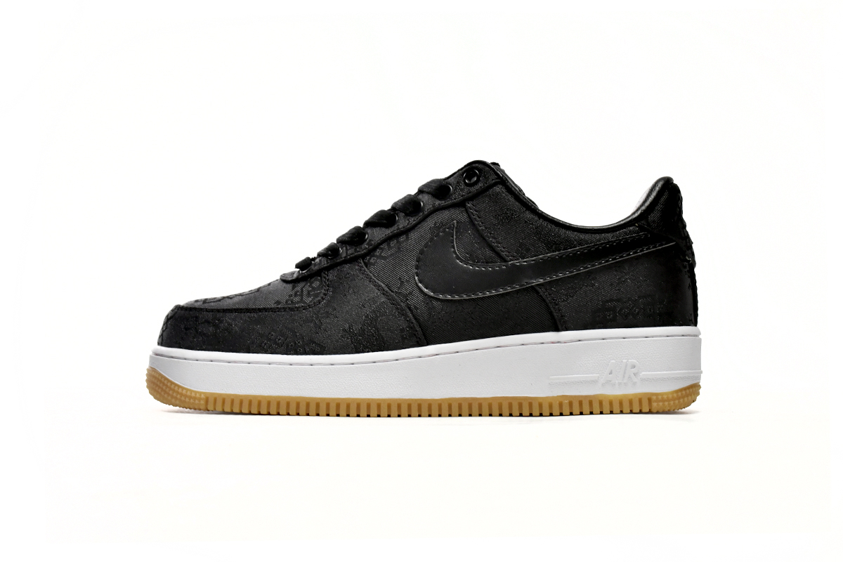 耐克空军一号板鞋 丝绸黑 Nike Air Force 1 Low Black Silk