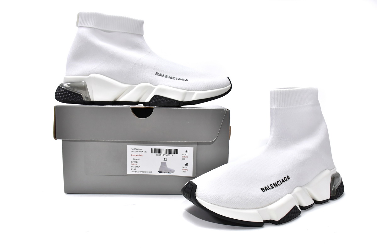 巴黎袜套 白色-5  Balenciaga Speed White