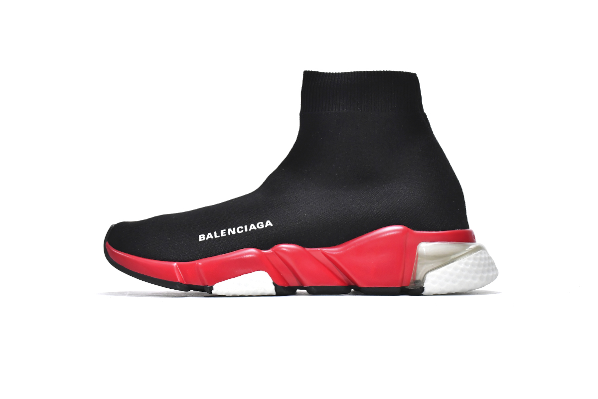 巴黎袜套 黑红-12 Balenciaga Speed Black Red