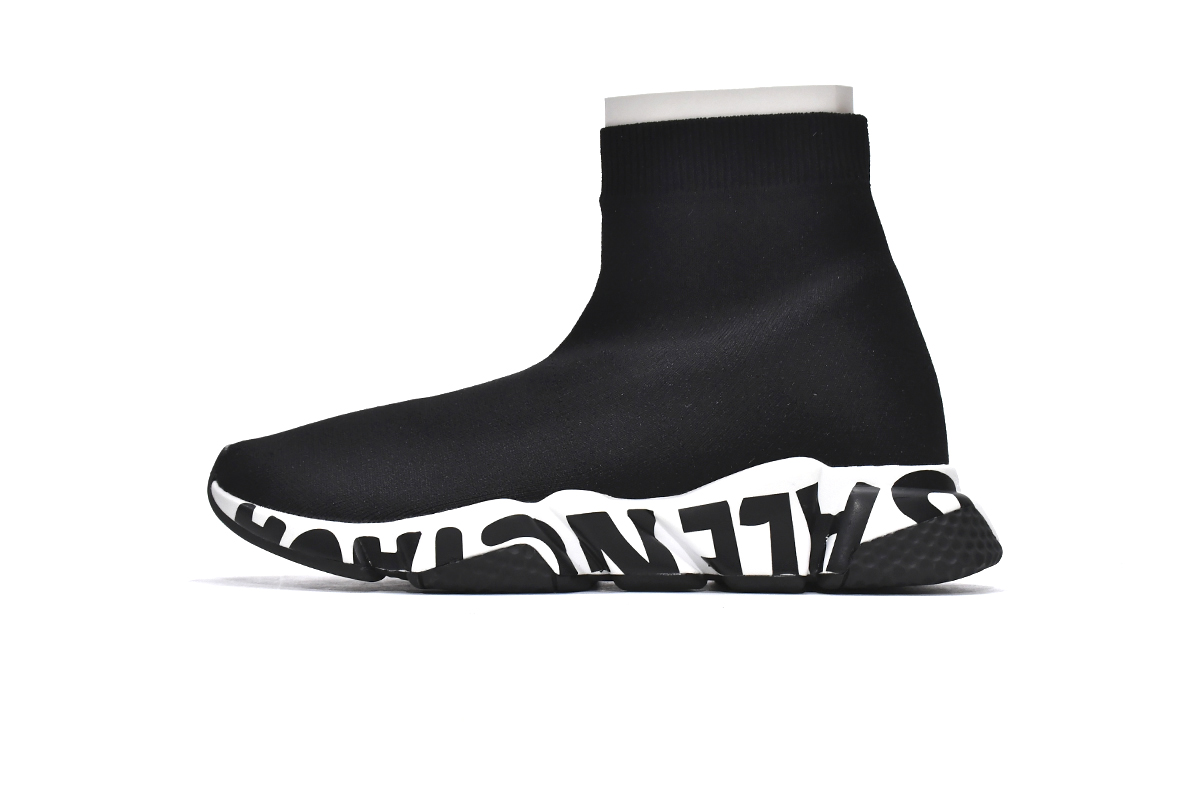 巴黎袜套 黑色黑字-9 Balenciaga Speed Black