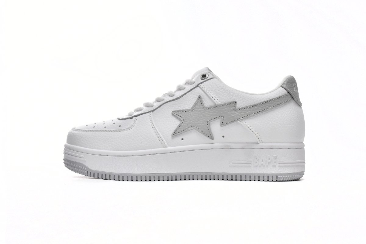 芭比猿猴低帮板鞋 白灰勾 A Bathing Ape Bape Sta Low Low White Grey