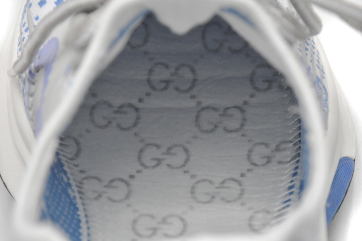 古驰Run系列运动鞋 白蓝-5 Gucci Run Sneakers White Blue