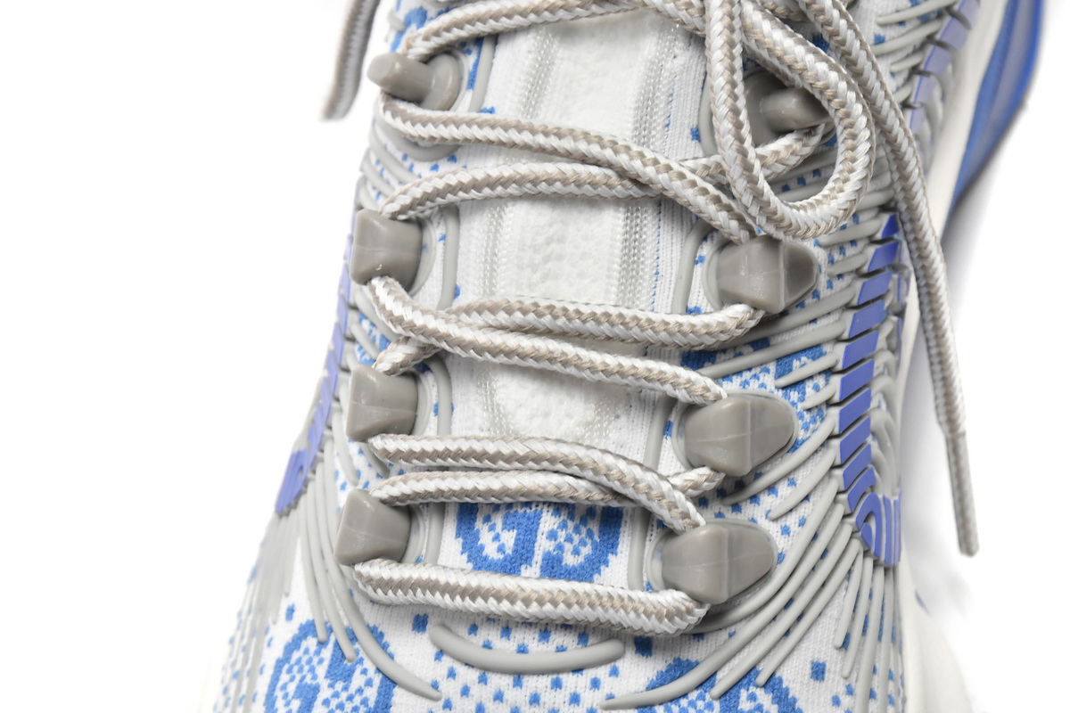 古驰Run系列运动鞋 白蓝-5 Gucci Run Sneakers White Blue