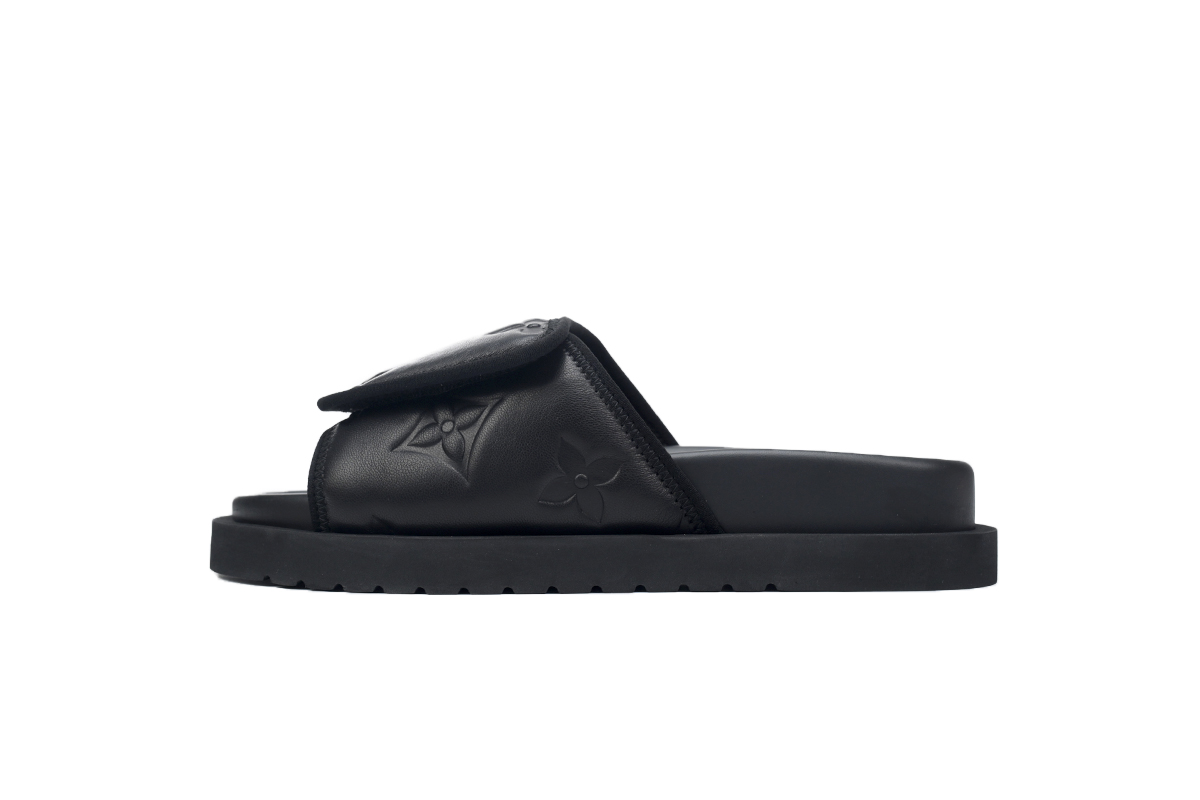LV魔术拖鞋 黑色压花 LV magic slippers Black embossing