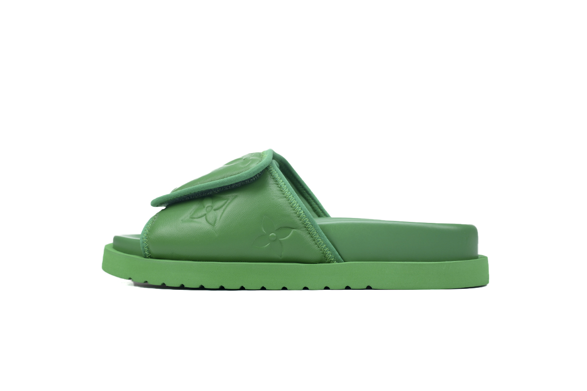 LV魔术拖鞋 绿色压花 LV magic slippers Green embossing