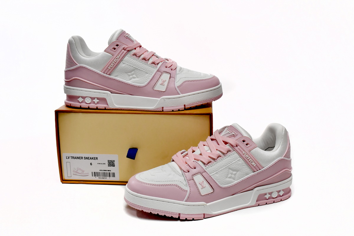  LV走秀款休闲鞋 玫瑰粉 Louis Vuitton Trainer Rose Pink