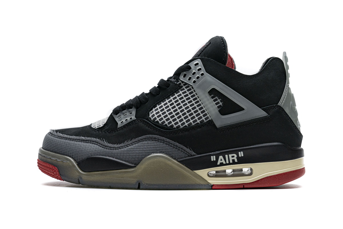 Q4乔丹4代 OW黑红 Air Jordan 4 Black and red OW