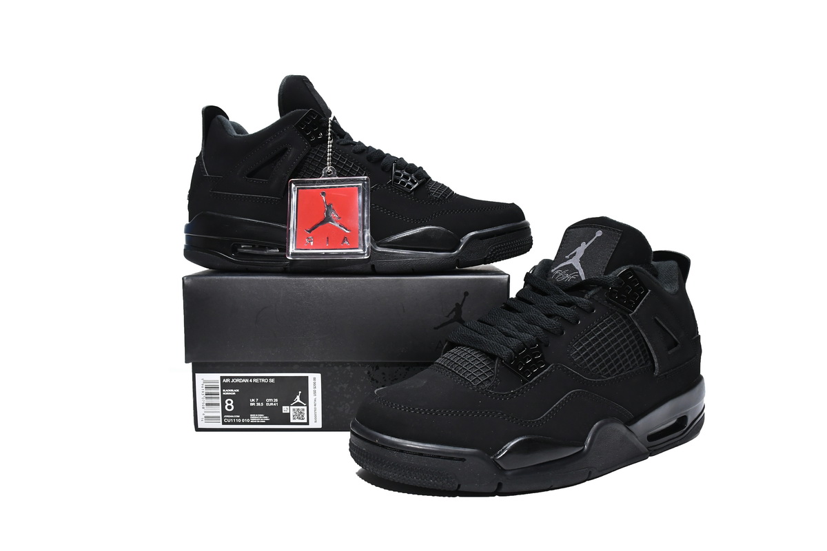 XP版乔丹4代篮球鞋 黑猫 Air Jordan 4 Black Cat