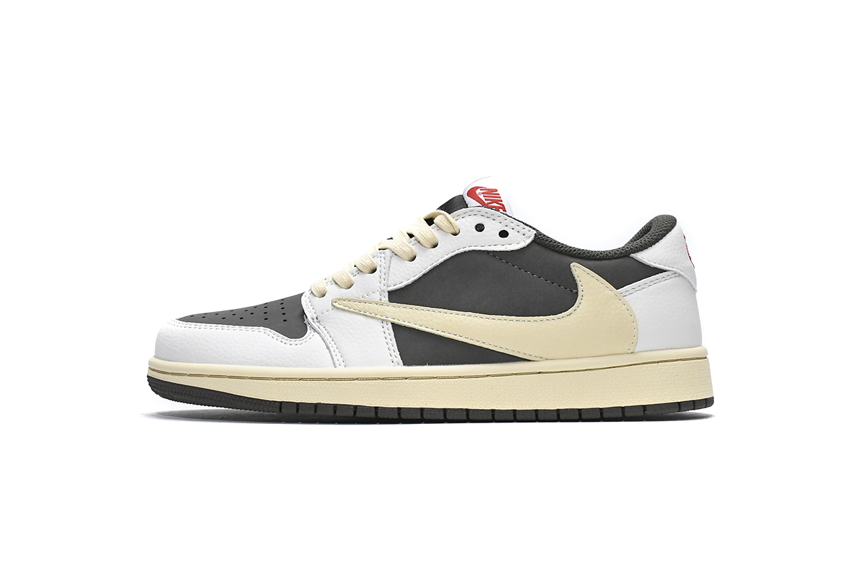 AQ乔丹1代低帮 米白棕倒勾 Air Jordan 1 Low  White BrownBarb