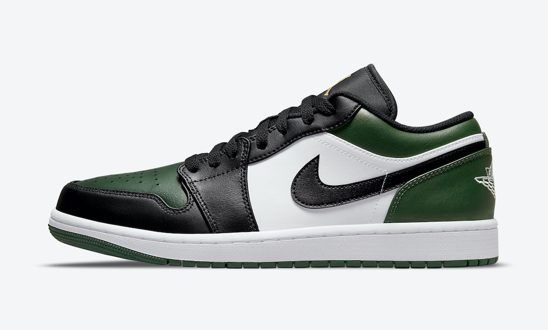 AQ乔丹1代低帮 绿白黑 Air Jordan 1 Low Green Toe