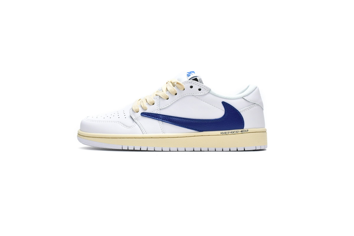 XH乔1低帮 米白兰倒钩 Air Jordan 1 Low Travis Scott x Air Jordan 1 Low White Blue