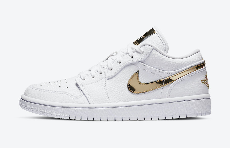 AQ乔丹1代低帮 白金 Air Jordan 1 Low White Metallic Gold