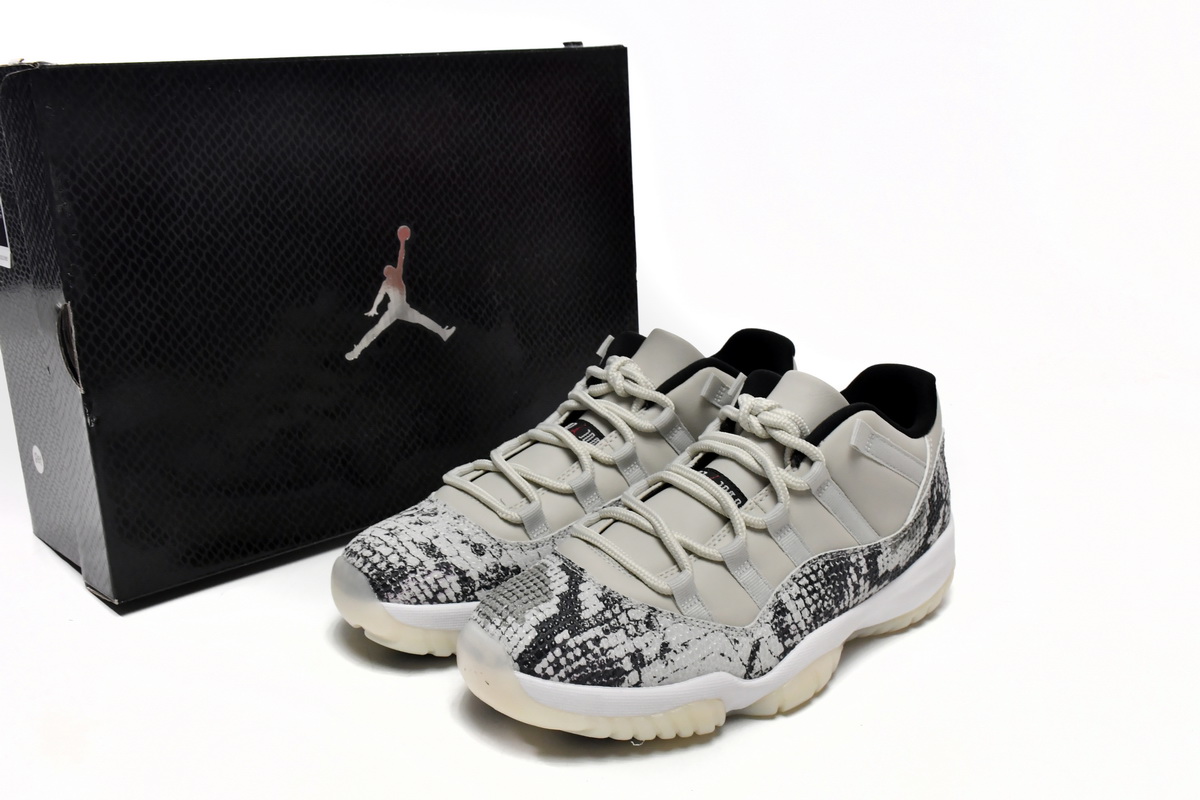 纯原级乔丹11代篮球鞋 低帮白蛇 Air Jordan 11 Retro Low Light Bone Snakeskin