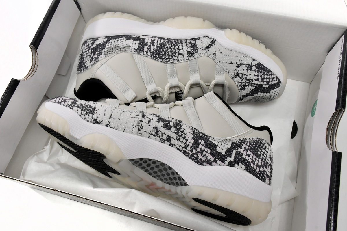 纯原级乔丹11代篮球鞋 低帮白蛇 Air Jordan 11 Retro Low Light Bone Snakeskin