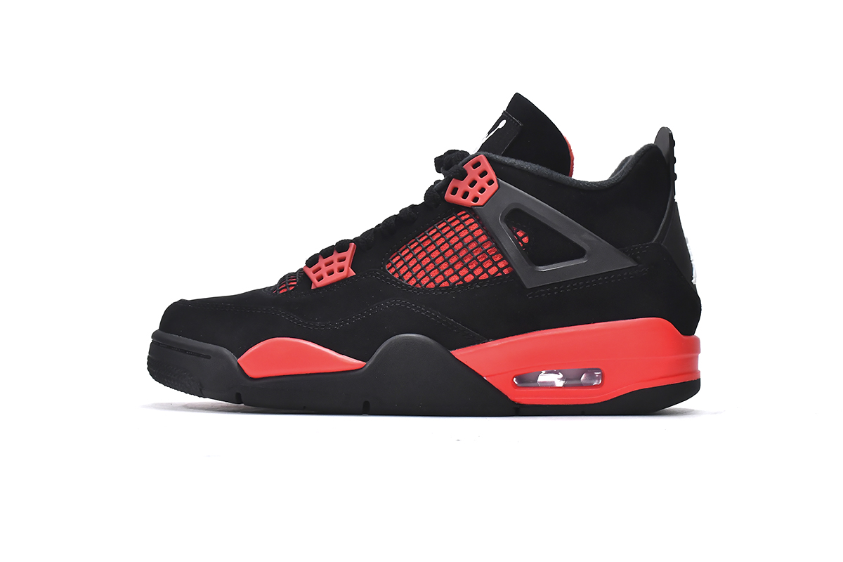 XP版乔丹4代篮球鞋 黑红雷电 Air Jordan 4 Red Thunder