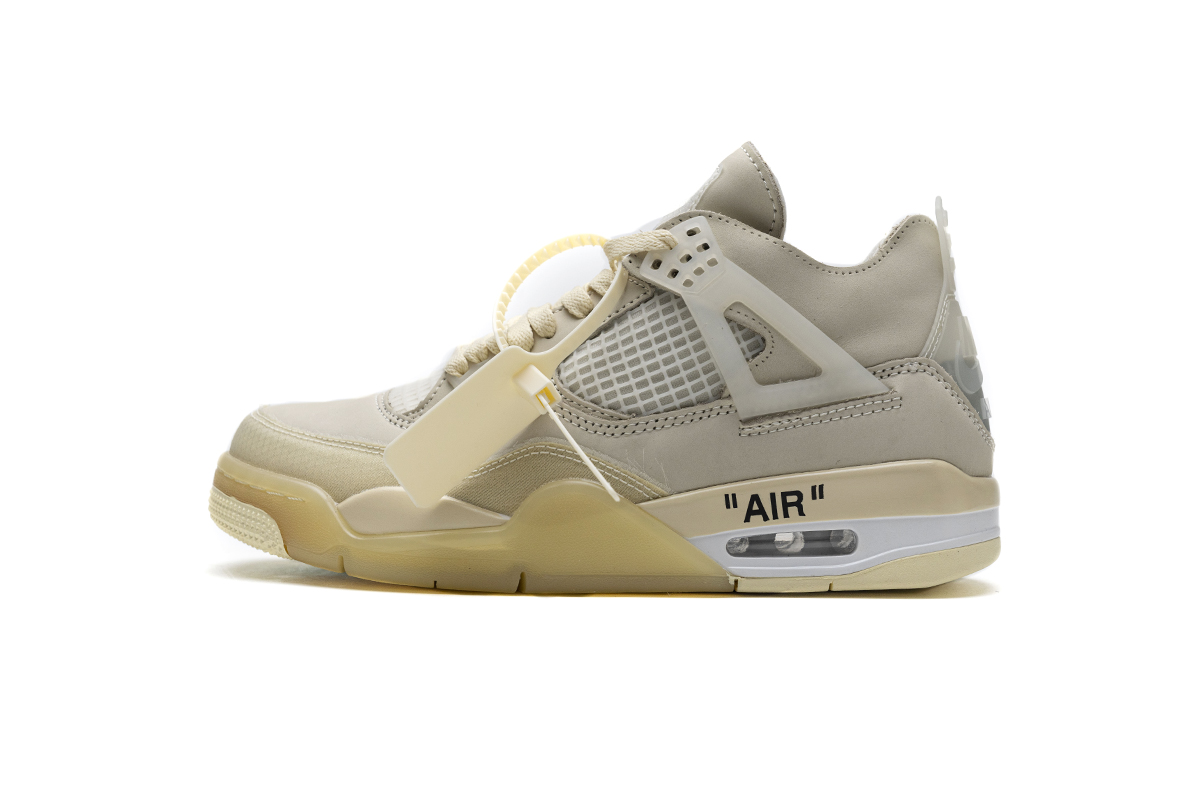 Q4乔丹4代 米黄OW Air Jordan 4 Sail