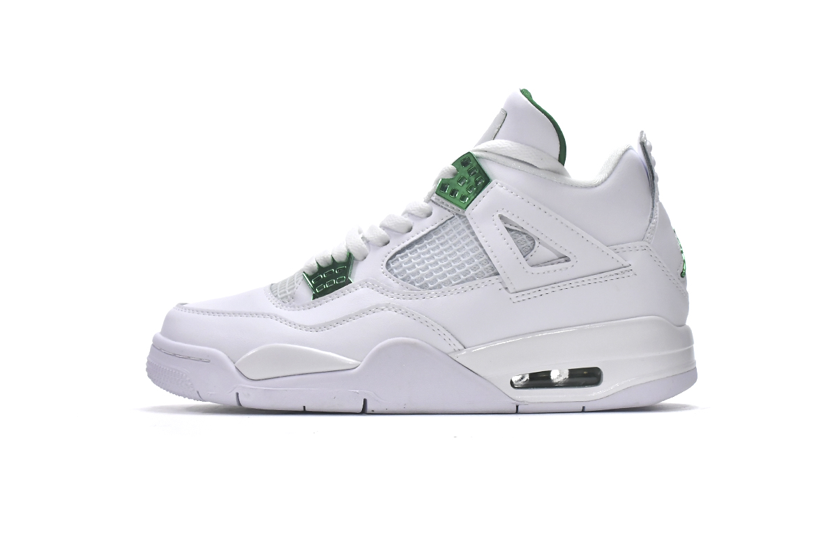 本地版乔丹4代篮球鞋 白绿 Air Jordan 4 Metallic Green