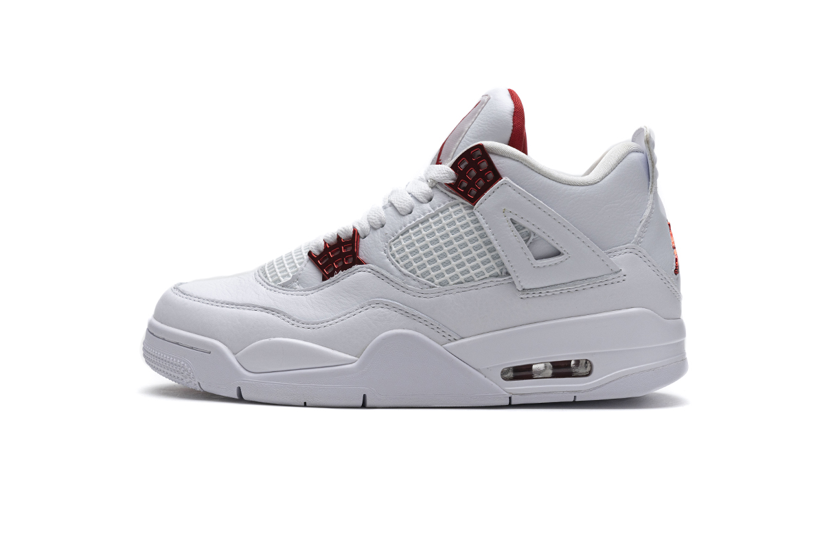 本地版乔丹4代篮球鞋 白红 Air Jordan 4 University Red