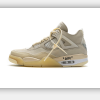 公司级乔丹4代篮球鞋 米黄OW Union LA x Air Jordan 4 Retro SP Sail