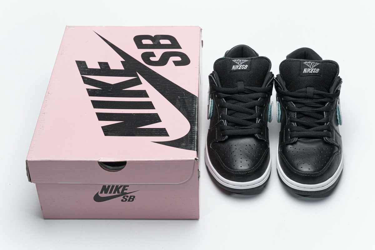 耐克Dunk SB板鞋 LF黑钻石A Nike Dunk SB Low Black Diamond