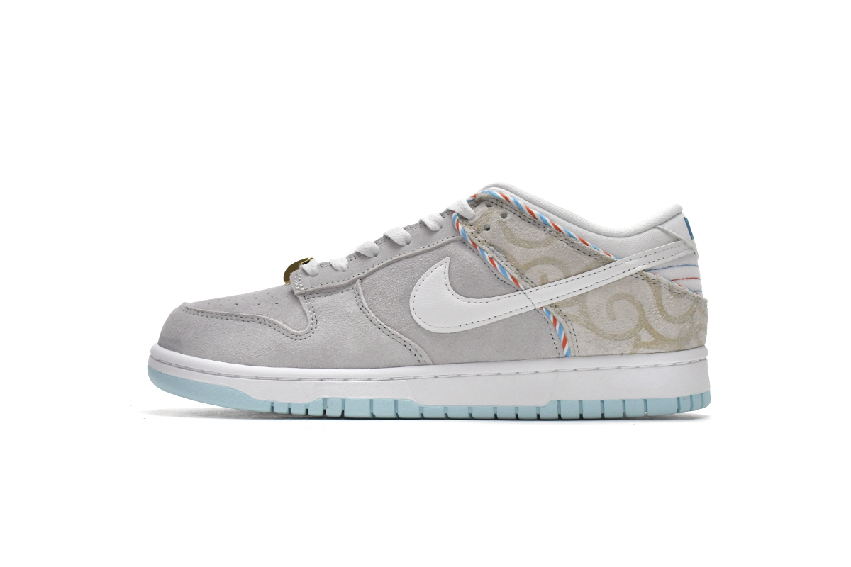 耐克Dunk SB板鞋 LF蓝灰理发店A Nike Dunk SB Low Barber Shop - Grey