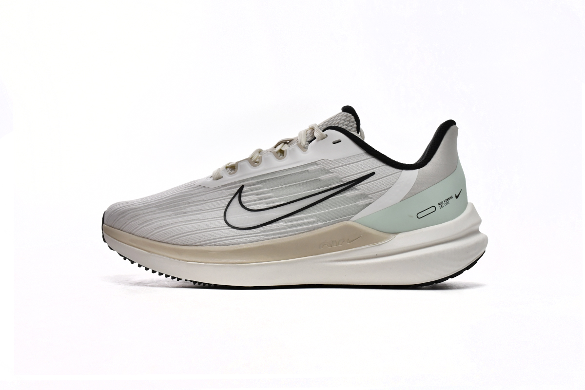 耐克W9低帮跑步鞋 白绿-2 Nike Air Winflo 9 Light Grey Beige Light Green