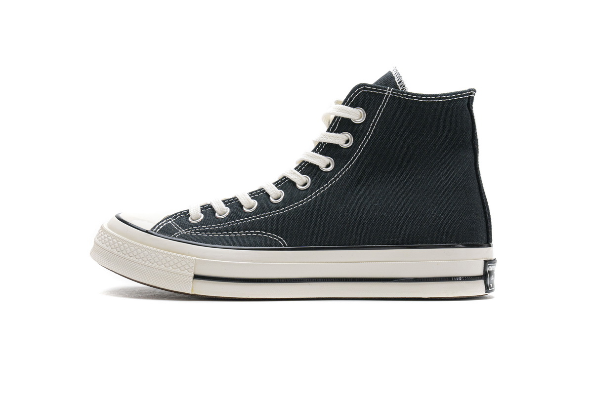 匡威高帮双围条蓝底帆布板鞋 黑色 Converse Chuck 70 HI Black Egret