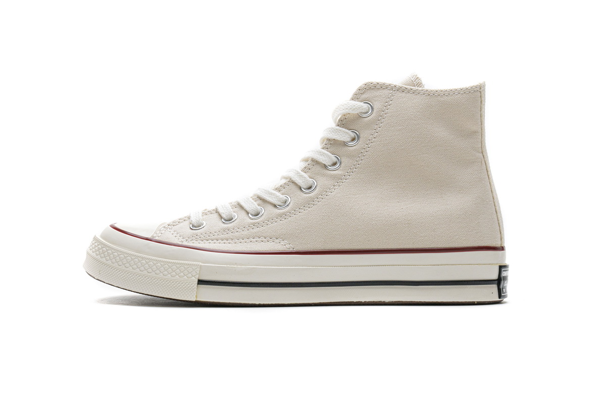 匡威高帮双围条蓝底帆布板鞋 米白 Converse Chuck 70 HI Parchment Garnet Egret