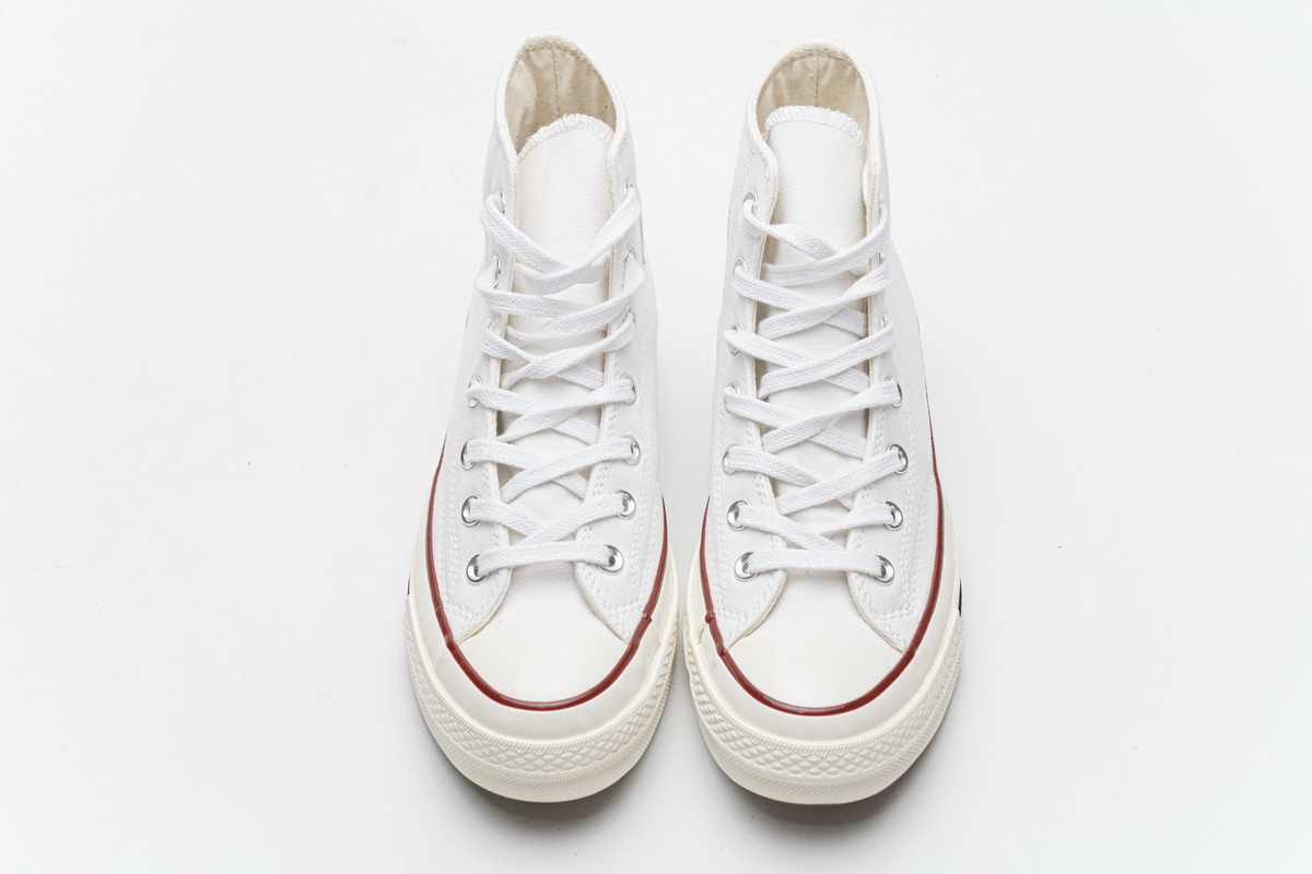 匡威高帮双围条蓝底帆布板鞋 白色 Converse Chuck 70 HI White Garnet Egret