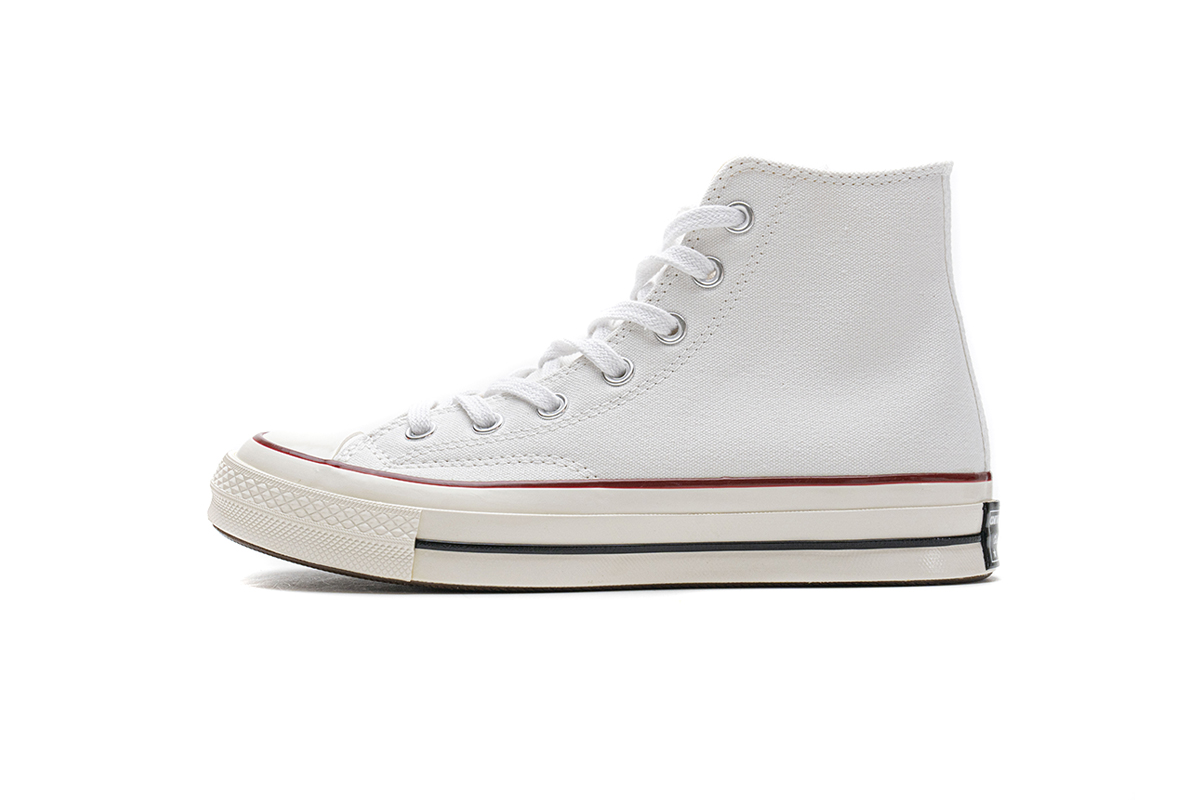 匡威高帮双围条蓝底帆布板鞋 白色 Converse Chuck 70 HI White Garnet Egret