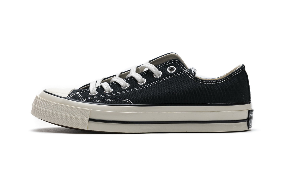 匡威低帮双围条蓝底帆布板鞋 黑色 Converse Chuck 70 OX Black Egret