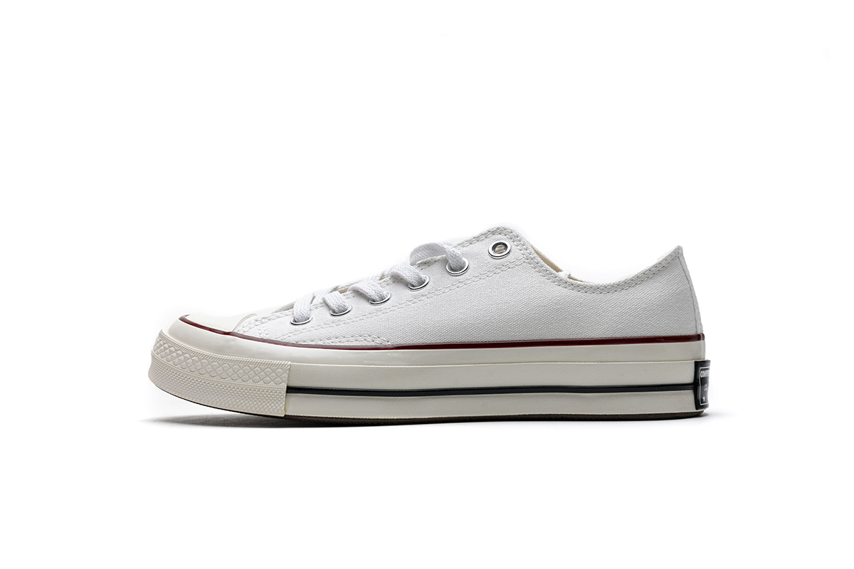 匡威低帮双围条蓝底帆布板鞋 白色 Converse Chuck 70 OX White Garnet Egret