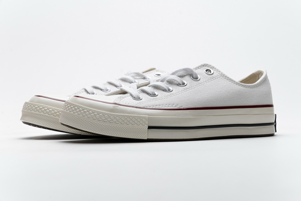 匡威低帮双围条蓝底帆布板鞋 白色 Converse Chuck 70 OX White Garnet Egret