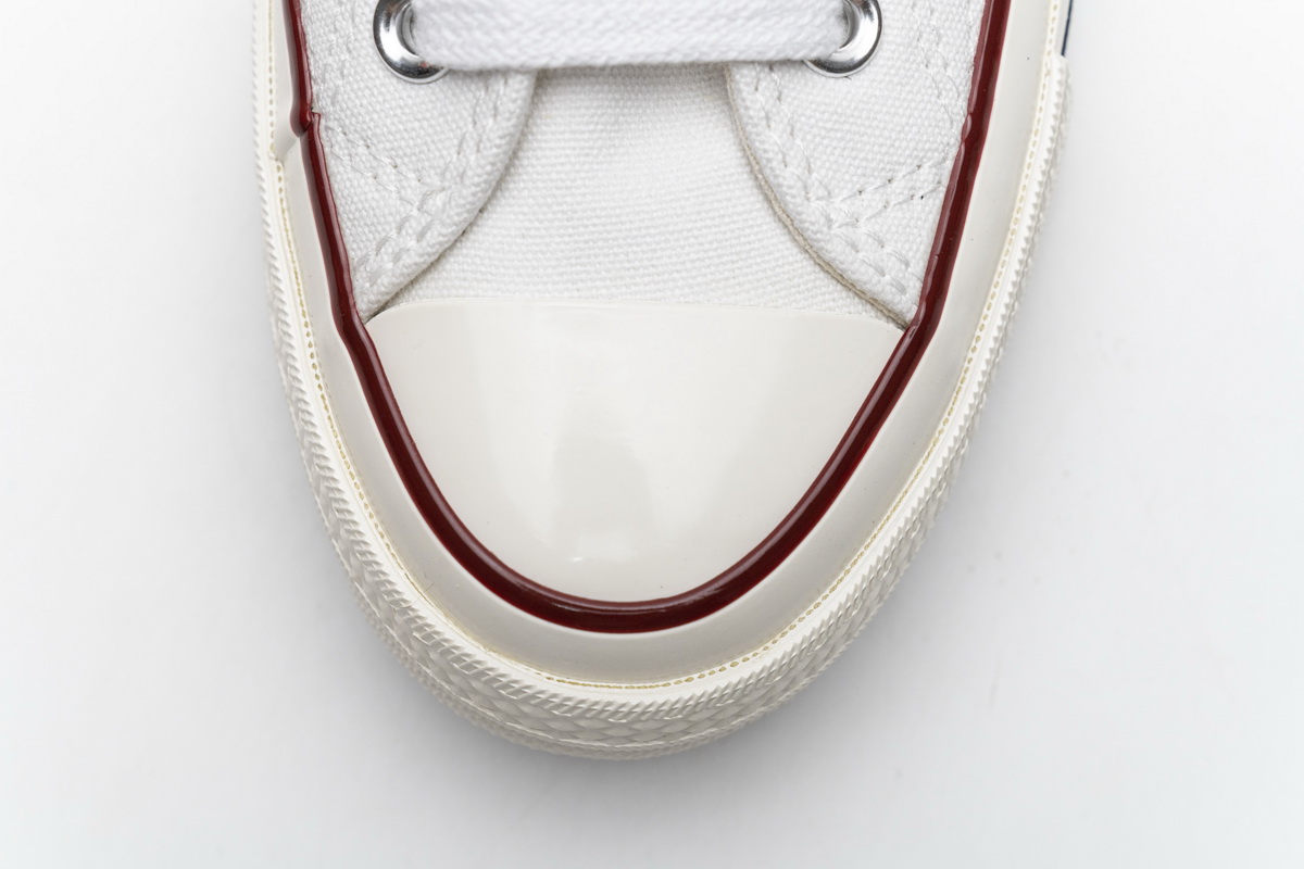 匡威低帮双围条蓝底帆布板鞋 白色 Converse Chuck 70 OX White Garnet Egret