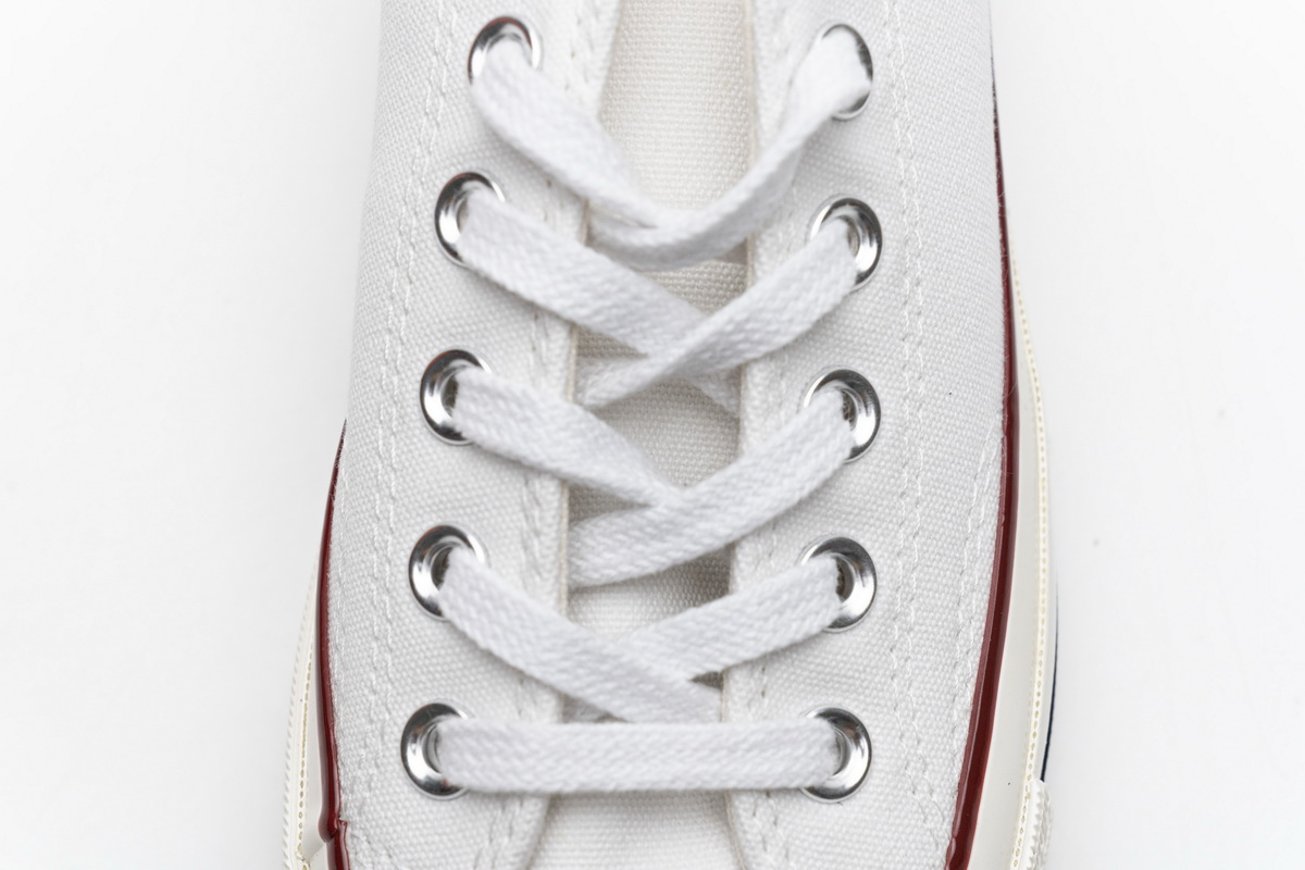 匡威低帮双围条蓝底帆布板鞋 白色 Converse Chuck 70 OX White Garnet Egret