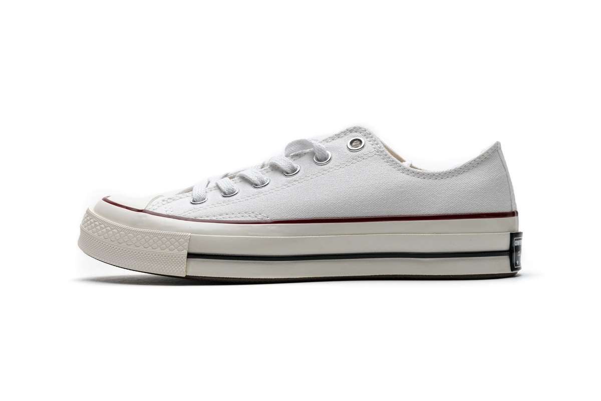 匡威低帮双围条蓝底帆布板鞋 白色 Converse Chuck 70 OX White Garnet Egret