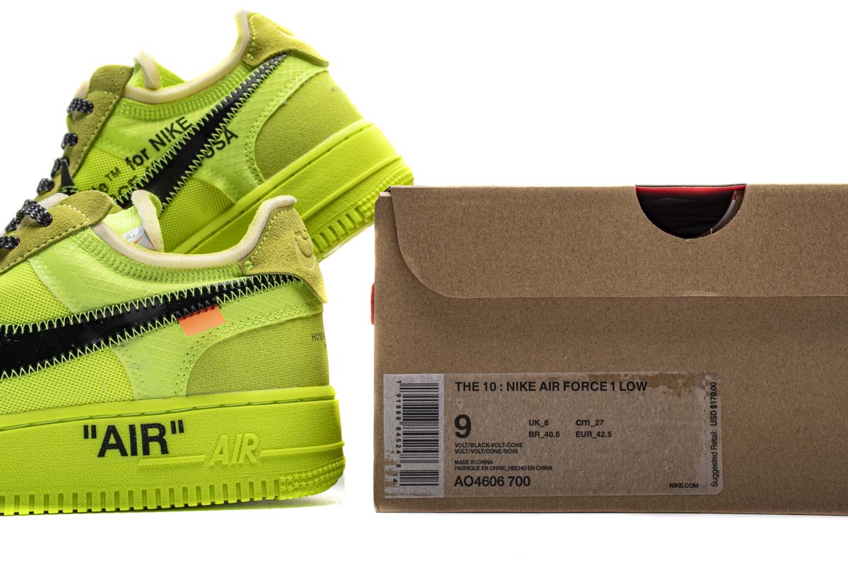 STOS空军 荧光绿 OFF WHITE X Nike Air Force 1 Low  Low Volt